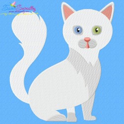Turkish Angora Cat Embroidery Design Pattern-1