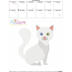 Turkish Angora Cat Embroidery Design Pattern-3