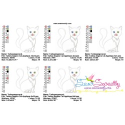 Turkish Angora Cat Applique Design Pattern-2