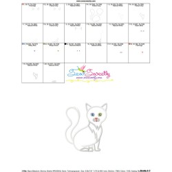 Turkish Angora Cat Applique Design Pattern-3