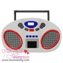 Music System Embroidery Design Pattern-1