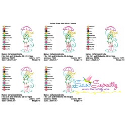 Girl and Umbrella-8 Embroidery Design Pattern-2
