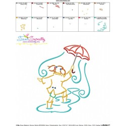 Girl and Umbrella-7 Embroidery Design Pattern-3