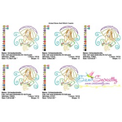 Girl and Umbrella-5 Embroidery Design Pattern-2
