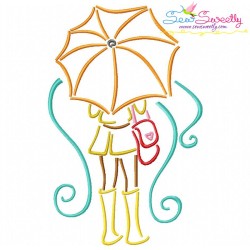 Girls and Umbrella Embroidery Design Bundle-7