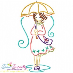 Girls and Umbrella Embroidery Design Bundle-10