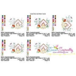 Dog Easter Eggs Hidden In The Garden-9 Embroidery Design Pattern-2