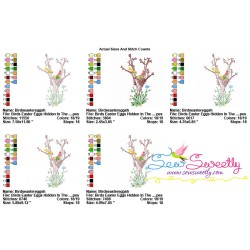 Birds Easter Eggs Hidden In The Garden-10 Embroidery Design Pattern-2