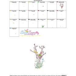 Birds Easter Eggs Hidden In The Garden-10 Embroidery Design Pattern-3