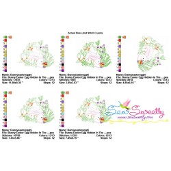 Bunny Easter Egg Hidden In The Garden-6 Embroidery Design Pattern-2
