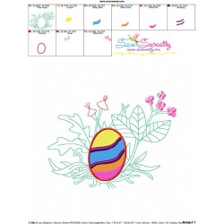Easter Egg Hidden In The Garden-3 Embroidery Design Pattern-3
