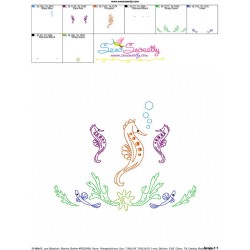 Vintage Stitch Seahorse-10 Embroidery Design Pattern-3