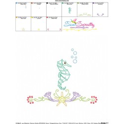 Vintage Stitch Seahorse-9 Embroidery Design Pattern-3