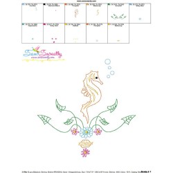 Vintage Stitch Seahorse-3 Embroidery Design Pattern-3