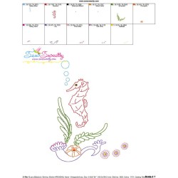 Vintage Stitch Seahorse-2 Embroidery Design Pattern-3