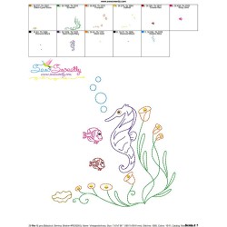 Vintage Stitch Seahorse-1 Embroidery Design Pattern-3
