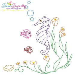 Vintage Stitch Seahorses Embroidery Design Bundle-4