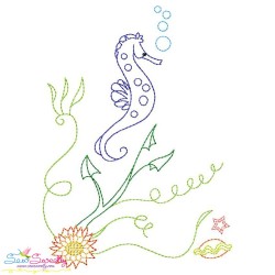 Vintage Stitch Seahorses Embroidery Design Bundle-5