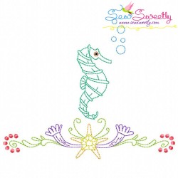 Vintage Stitch Seahorses Embroidery Design Bundle-11