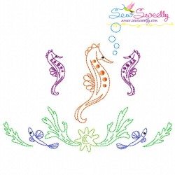 Vintage Stitch Seahorses Embroidery Design Bundle-2