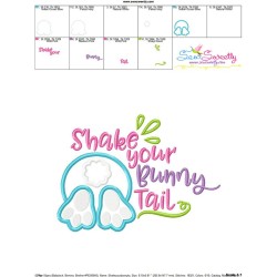 Shake Your Bunny Tail Lettering Easter Applique Design Pattern-3