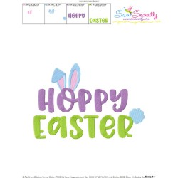 Hoppy Easter Lettering Easter Embroidery Design Pattern-3