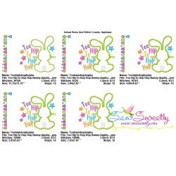Too Hip to Hop Hop Bunny Easter Applique Design Pattern-2