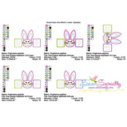 Hop Bunny Wording Applique Design Pattern-2
