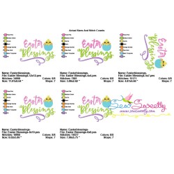 Easter Blessings Lettering Embroidery Design Pattern-2