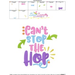 Can't Stop The Hop Easter Lettering Embroidery Design Pattern-3