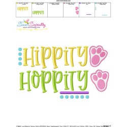 Hippity Hoppity Easter Lettering Embroidery Design Pattern-3