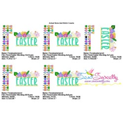 Floral Easter Wording Lettering Embroidery Design Pattern-2