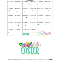 Floral Easter Wording Lettering Embroidery Design Pattern-3