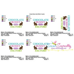 Chocolate Bunny Factory Easter Lettering Embroidery Design Pattern-2