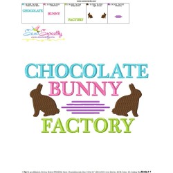 Chocolate Bunny Factory Easter Lettering Embroidery Design Pattern-3