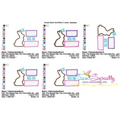 The Bunny Has The Chocolate Lettering Applique Design Pattern-2