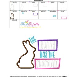 The Bunny Has The Chocolate Lettering Applique Design Pattern-3