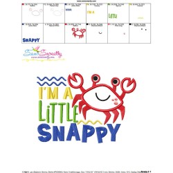 I'm a Little Snappy Crab Lettering Applique Design Pattern-3