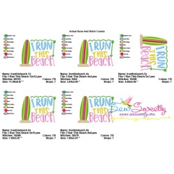 I Run This Beach Lettering Embroidery Design Pattern-2