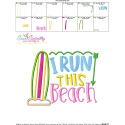 I Run This Beach Lettering Applique Design Pattern-3