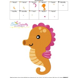 Cute Baby Seahorse Embroidery Design Pattern-3