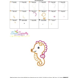 Cute Baby Seahorse Applique Design Pattern-3