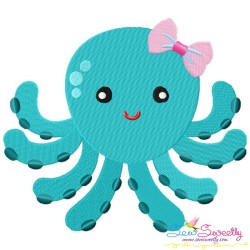 Girl Octopus Embroidery Design Pattern-1