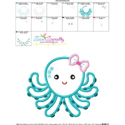 Girl Octopus Applique Design Pattern-3