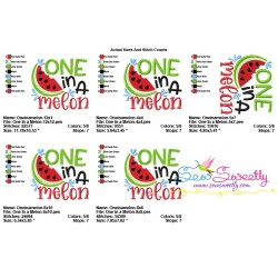One In a Melon Lettering Embroidery Design Pattern-2