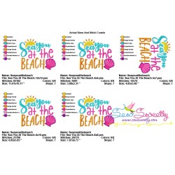 Sea You At The Beach Lettering Embroidery Design Pattern-2