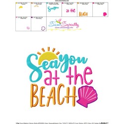 Sea You At The Beach Lettering Embroidery Design Pattern-3