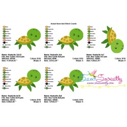Cute Sea Turtle Embroidery Design Pattern-2
