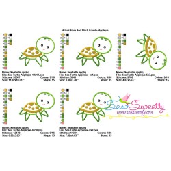 Cute Sea Turtle Applique Design Pattern-2