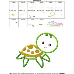 Cute Sea Turtle Applique Design Pattern-3
